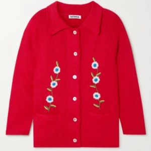 Batsheva Embroidered cardigan Medium EUC
